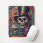 "Surreal Top Hat Skull" Art Mouse Pad Mousepad (Mit Mouse)