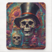 "Surreal Top Hat Skull" Art Mouse Pad Mousepad (Vorne)