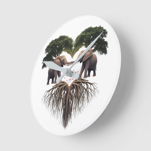 Surreal Tree and Fish Balance Table Lamp Runde Wanduhr (Winkel)