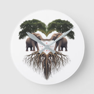Surreal Tree and Fish Balance Table Lamp Runde Wanduhr