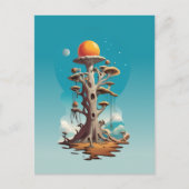 Surreal Tree in Fantasy Biome Postkarte (Vorderseite)