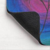 Surreal Tree Silhouette mit Vivid Cosmic Wirbel Mousepad (Ecke)