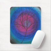 Surreal Tree Silhouette mit Vivid Cosmic Wirbel Mousepad (Mit Mouse)