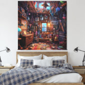 Surreal Trippy Room Psychodelic House Artwork Leinwanddruck (Insitu (Schlafzimmer))
