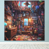 Surreal Trippy Room Psychodelic House Artwork Leinwanddruck (Insitu (Holzboden))