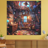 Surreal Trippy Room Psychodelic House Artwork Leinwanddruck (Insitu (Wohnzimmer))