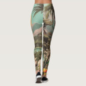 Surreal tropischer See mit Palmen Leggings (Rückseite)