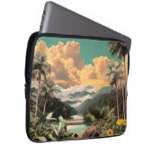 Surreal Tropisches Tal mit Palmen Laptopschutzhülle (Vorne Rechts)