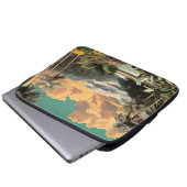 Surreal Tropisches Tal mit Palmen Laptopschutzhülle (Vorne Knopf)