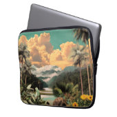 Surreal Tropisches Tal mit Palmen Laptopschutzhülle (Vorderseite Links)