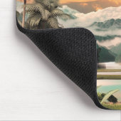 Surreal Tropisches Tal mit Palmen Mousepad (Ecke)
