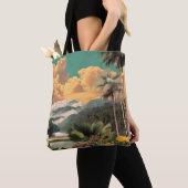 Surreal Tropisches Tal mit Palmen Tasche (Von Nahem)