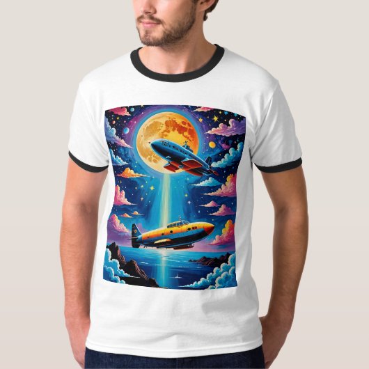 Surreal U-Boot Moonlift T Shirt Design (Vorderseite)