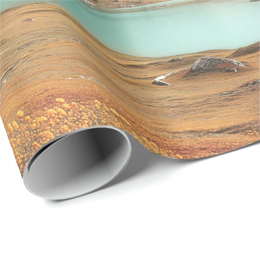 Surreal UFO Above Mountain Lake with Planets Geschenkpapier (Rolleneckpunkt)