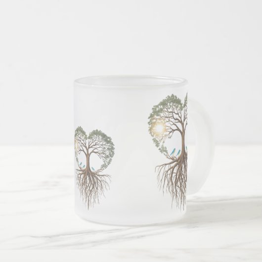 Surreal Unconditional Love Frosted Glass Mug Mattglastasse (VorderseiteRechts)