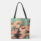Surreal Underwater Portrait With Coral Flowers Tasche (Rückseite)