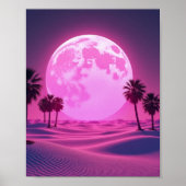 Surreal Vaporwave Wüstenlandschaft Poster (Vorne)