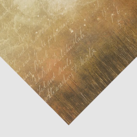 Surreal Viktorianische Goldlandschaft mit Script Seidenpapier (Ausschnitt)