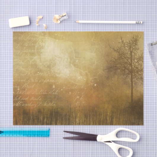 Surreal Viktorianische Goldlandschaft mit Script Seidenpapier (Handwerk)