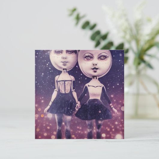 Surreal Vintag Moon Face Dolls (Stehend Vorderseite)