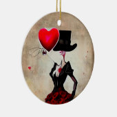 Surreal Vintag Top Hat Lady Keramik Ornament (Rechts)