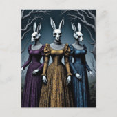 Surreal Vintage Rabbit Skull Head Ladies Postkarte (Vorderseite)
