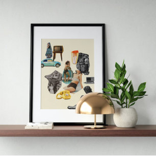 Surreal Vintage verrückte Kunst Poster