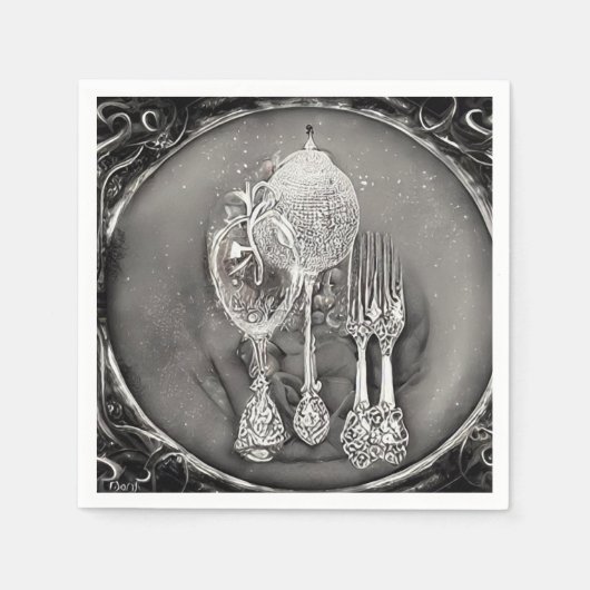 Surreal Vintage Wedding Elements Serviette (Vorderseite)