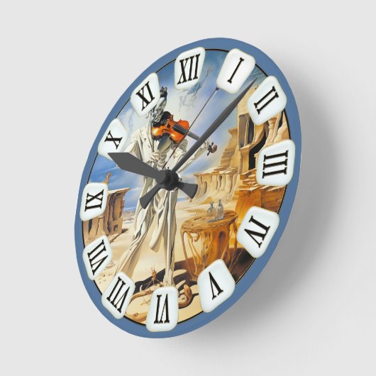 Surreal Violin Musik Kunst Runde Wanduhr (Winkel)