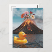 Surreal Vulkan Rubber Duck Postkarte (Vorne/Hinten)