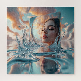 Surreal Water Mirror Portrait — Frauengesicht Puzzle