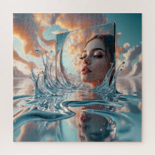 Surreal Water Mirror Portrait — Frauengesicht Puzzle