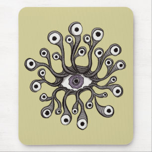 Surreal Weirdcore-Augen-Tentakel-Kunstwerk Mousepad