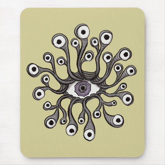 Surreal Weirdcore-Augen-Tentakel-Kunstwerk Mousepad (Vorne)