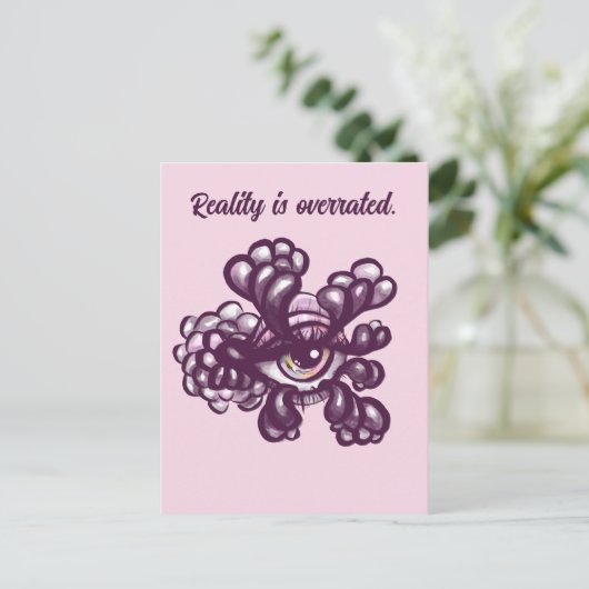 Surreal Weirdcore Eye Artwork in Dreamy Pastel Postkarte (Stehend Vorderseite)