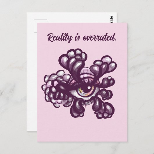 Surreal Weirdcore Eye Artwork in Dreamy Pastel Postkarte (Vorne/Hinten)