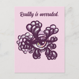 Surreal Weirdcore Eye Artwork in Dreamy Pastel Postkarte