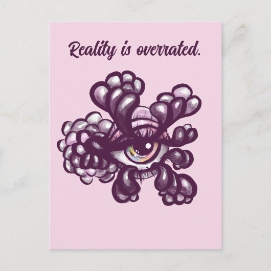 Surreal Weirdcore Eye Artwork in Dreamy Pastel Postkarte (Vorderseite)