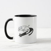 Surreal Weiße Katze Schlafen mit Awake Black Shado Tasse (Links)