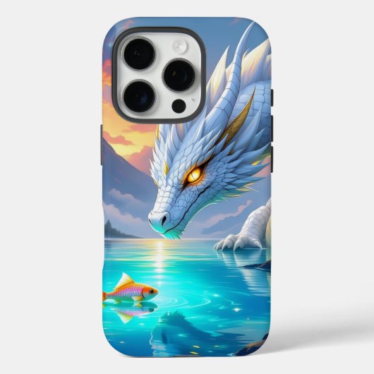 Surreal Weißer Drache und Goldfisch Case-Mate iPhone Hülle (Rückseite)