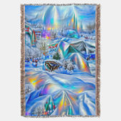 Surreal Winter Wonderland mit eisigen Lichtern Decke (Vorderseite Vertikal)