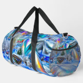 Surreal Winter Wonderland mit eisigen Lichtern Duffle Bag (Rechte Ecke)