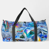 Surreal Winter Wonderland mit eisigen Lichtern Duffle Bag (Rückseite)