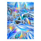 Surreal Winter Wonderland mit eisigen Lichtern Fotodruck (Vorne)
