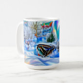 Surreal Winter Wonderland mit eisigen Lichtern Kaffeetasse (Vorderseite Links)