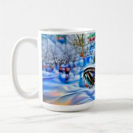 Surreal Winter Wonderland mit eisigen Lichtern Kaffeetasse