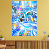 Surreal Winter Wonderland mit eisigen Lichtern Leinwanddruck (Insitu (Wohnzimmer))