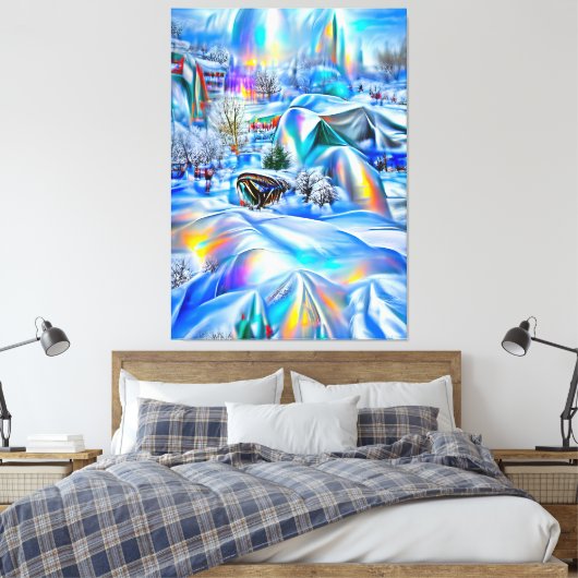 Surreal Winter Wonderland mit eisigen Lichtern Leinwanddruck (Insitu (Schlafzimmer))