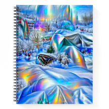 Surreal Winter Wonderland mit eisigen Lichtern