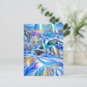 Surreal Winter Wonderland mit eisigen Lichtern Postkarte (Stehend Vorderseite)